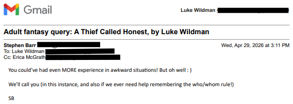 literary agent call