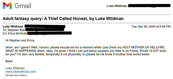 literary agent call